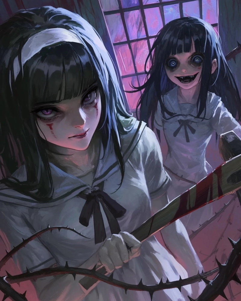 Ảnh anime kinh dị phong cách ma quái bí ẩn