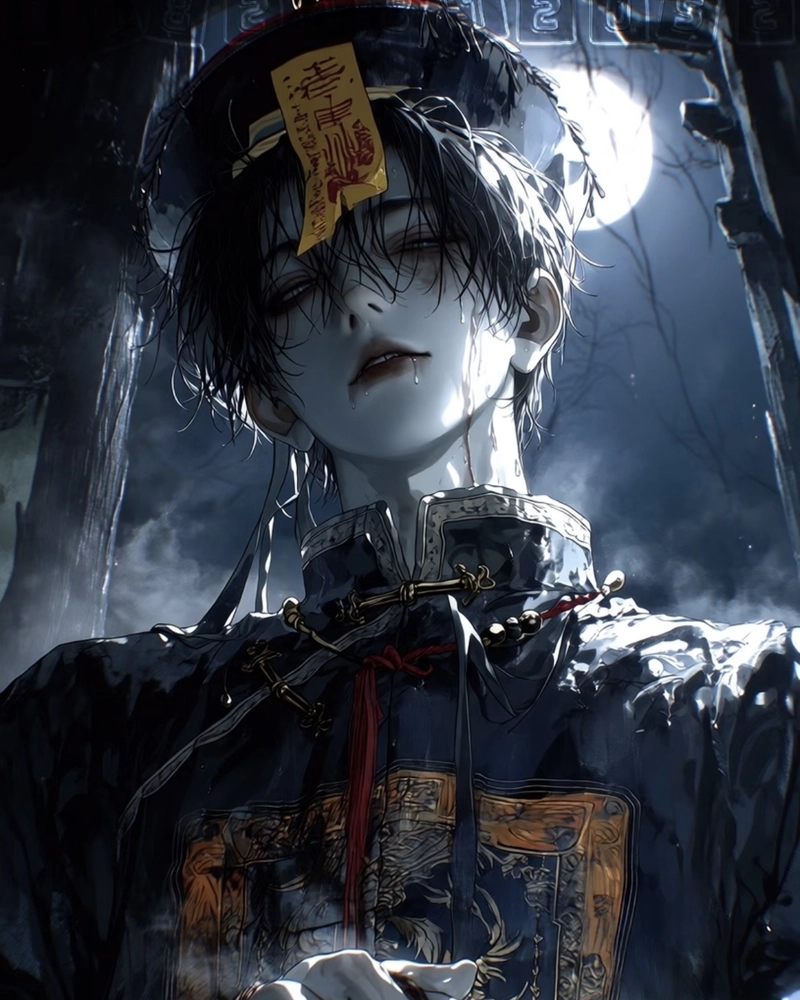Nhân vật anime kinh dị giữa khung cảnh hoang tàn u ám