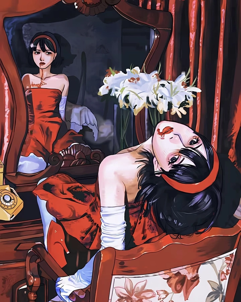 Nhân vật anime kinh dị với biểu cảm đáng sợ cuốn hút