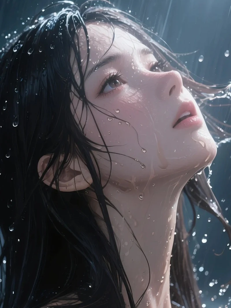 ảnh anime buồn mưa rơi
