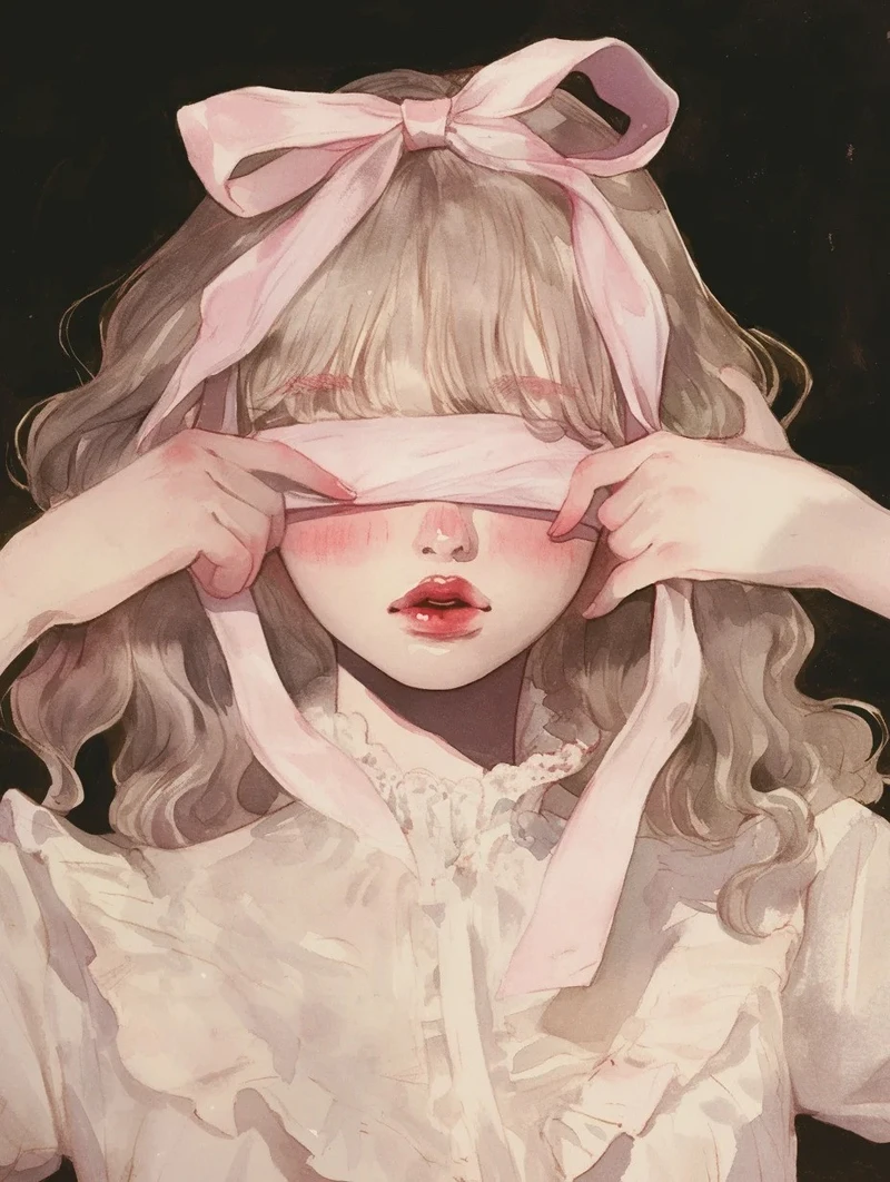 ảnh anime che mặt màu đen trắng