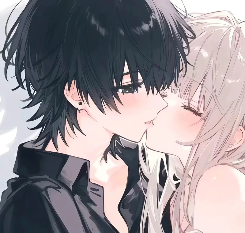 ảnh anime hôn nhau cặp đôi dễ thương