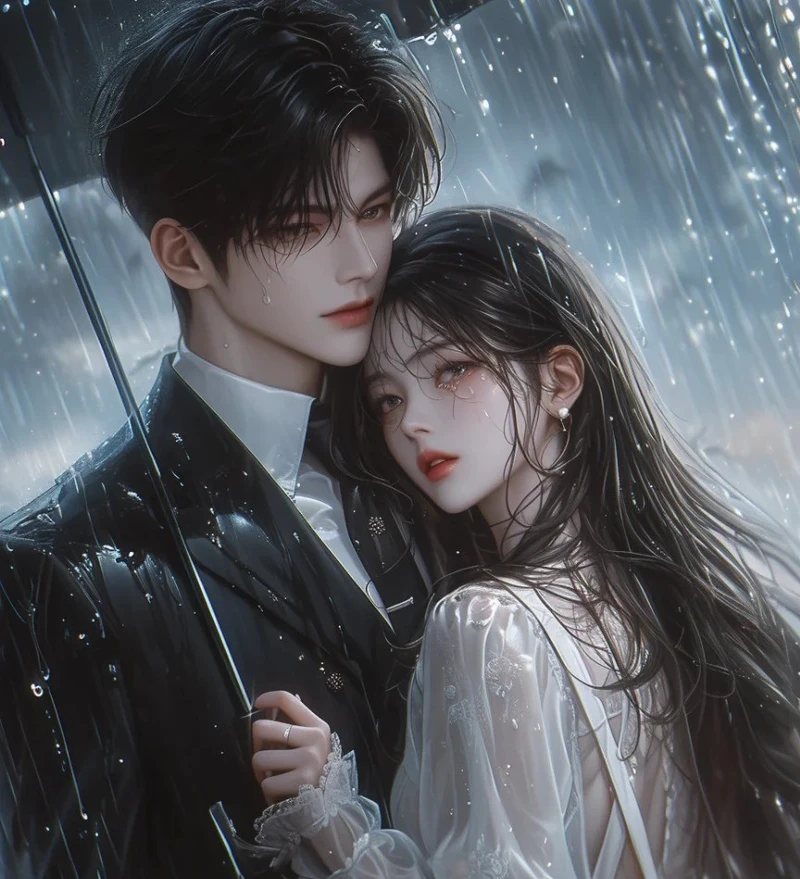 ảnh anime mưa buồn lặng lẽ