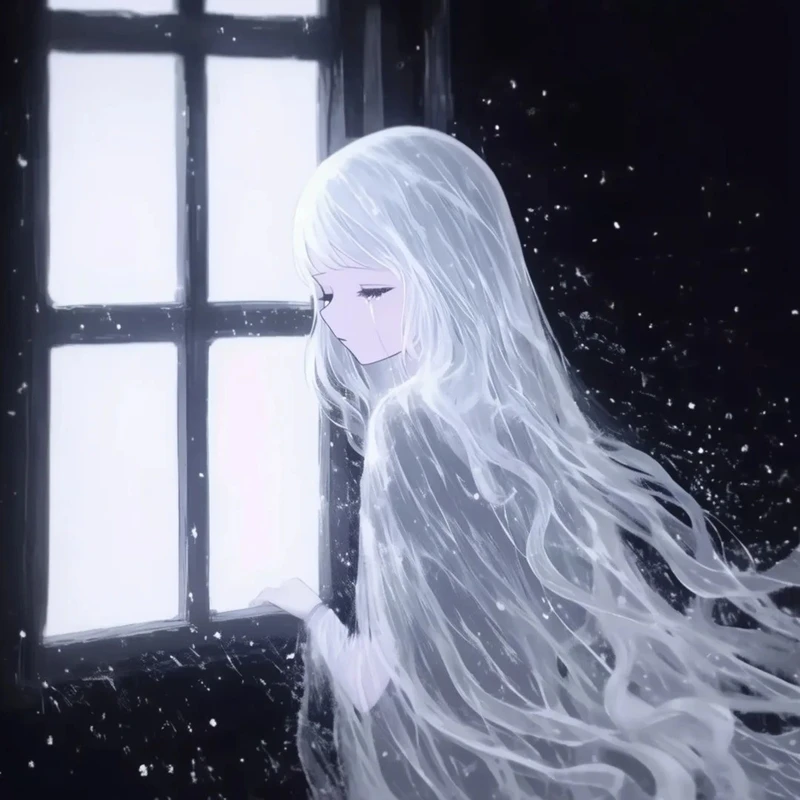 ảnh anime nữ buồn ôm gối một mình