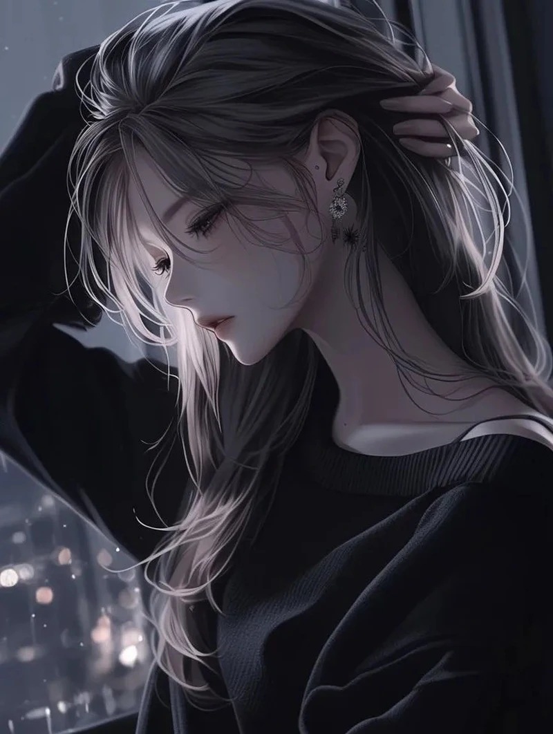 ảnh anime nữ buồn phong cách điện ảnh