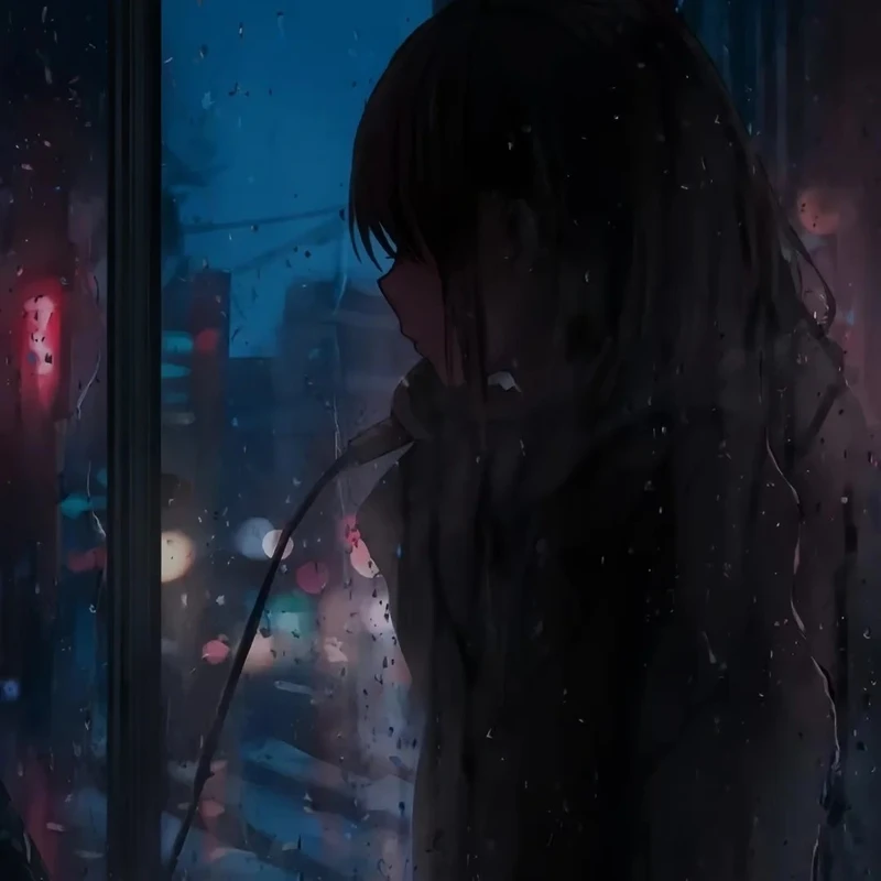 ảnh anime nữ buồn với hàng lệ rơi