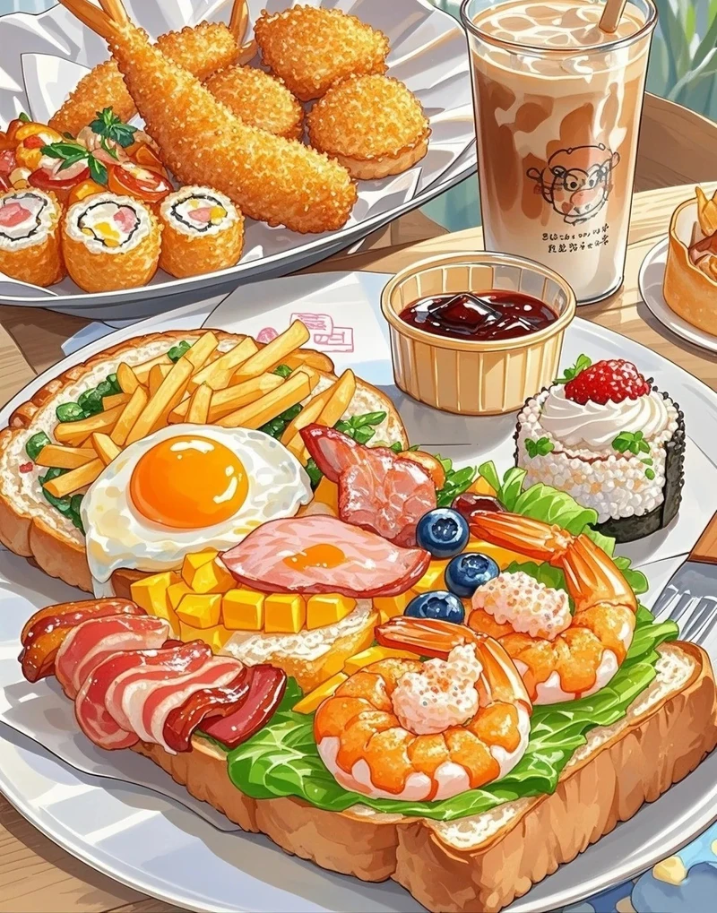 ảnh đồ ăn anime đẹp mắt cho máy tính và điện thoại