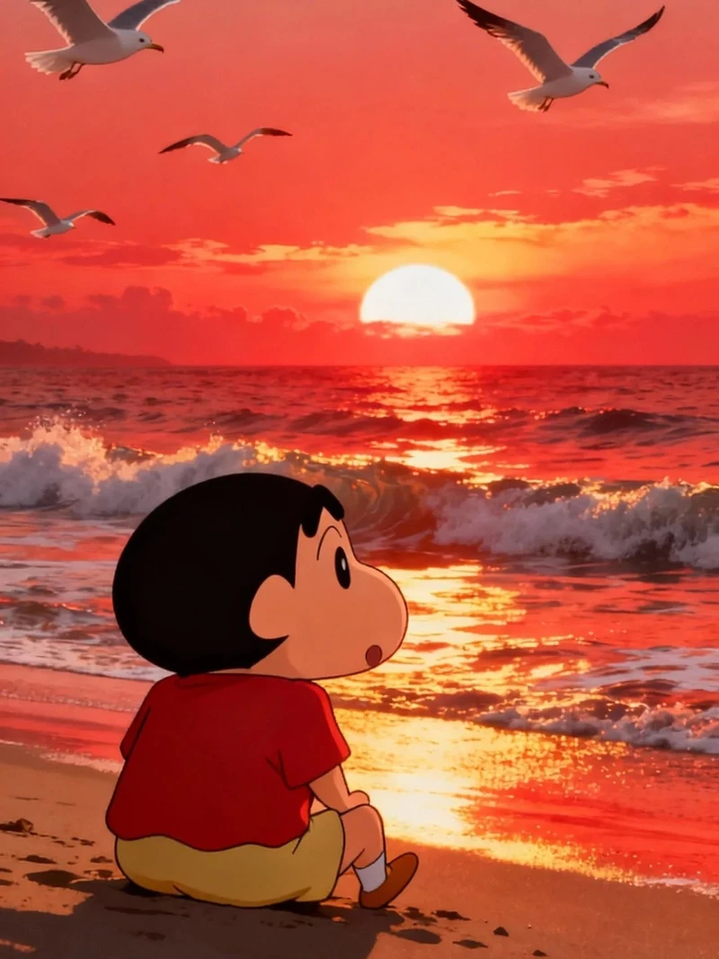 ảnh hoàng hôn anime mang cảm giác chill