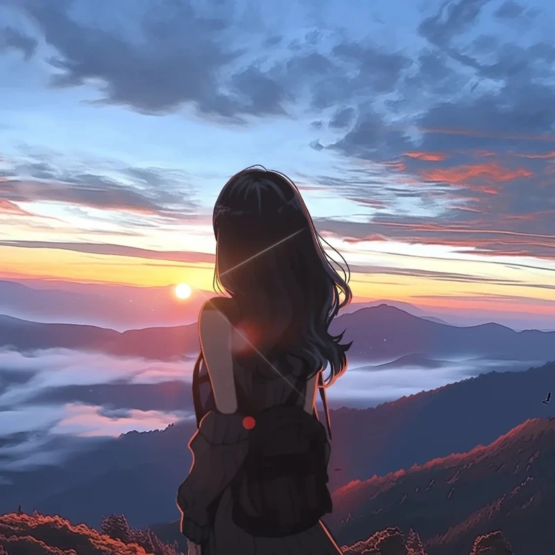 ảnh hoàng hôn anime phong cách nghệ thuật