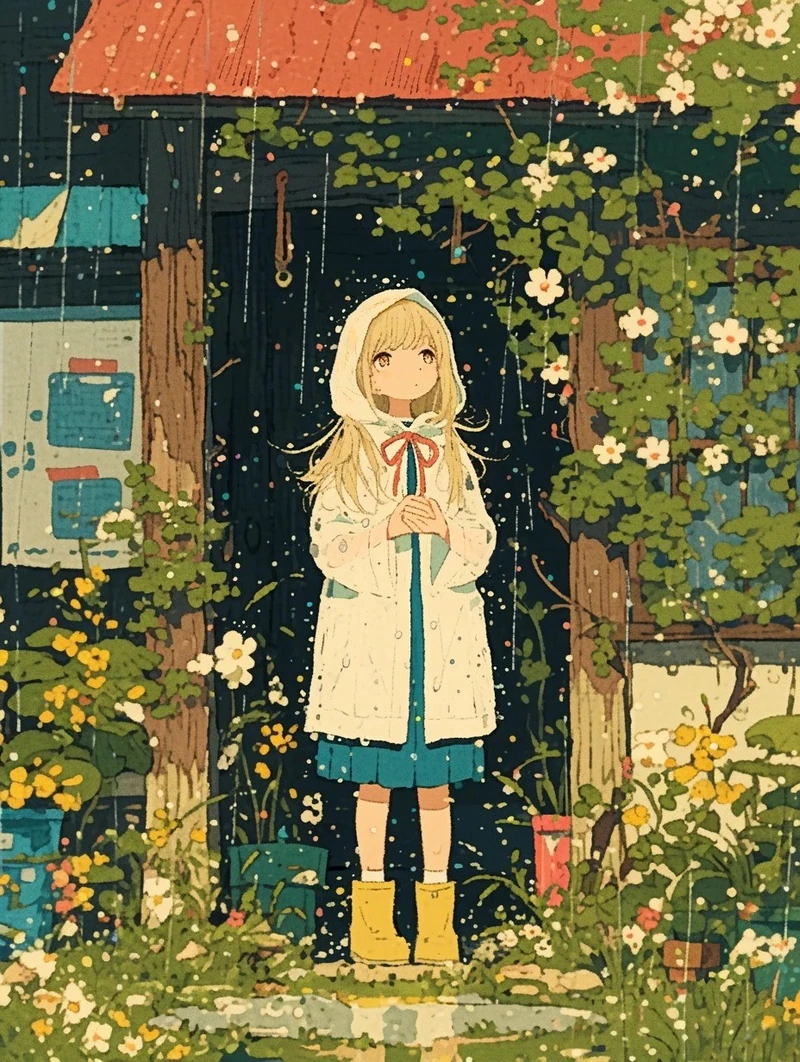 ảnh mưa buồn anime cô đơn