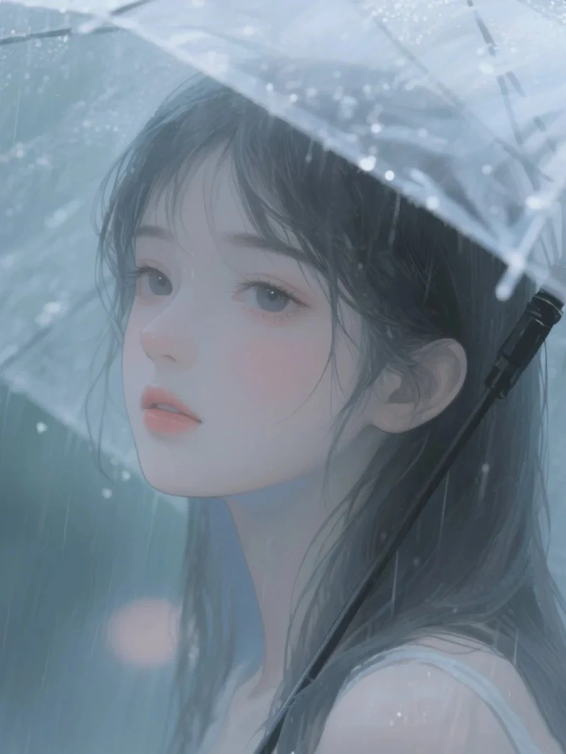 ảnh mưa buồn anime mang tâm trạng cô đơn