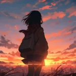 anime ảnh hoàng hôn phong cách nhật bản