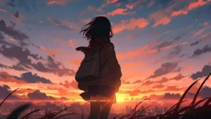 anime ảnh hoàng hôn phong cách nhật bản