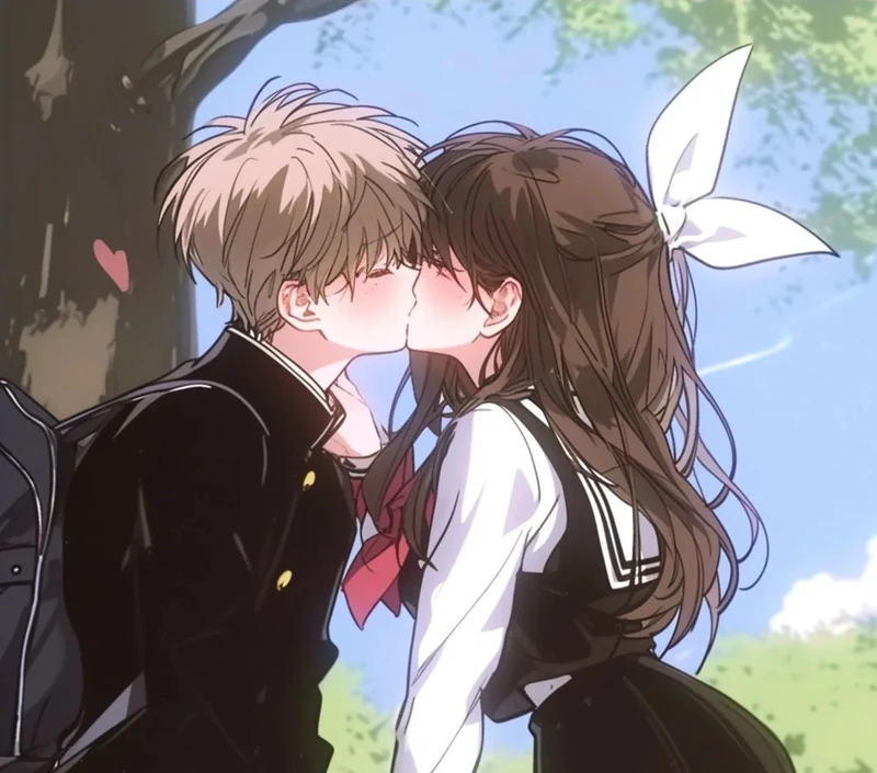 anime ảnh hôn nhau dễ thương