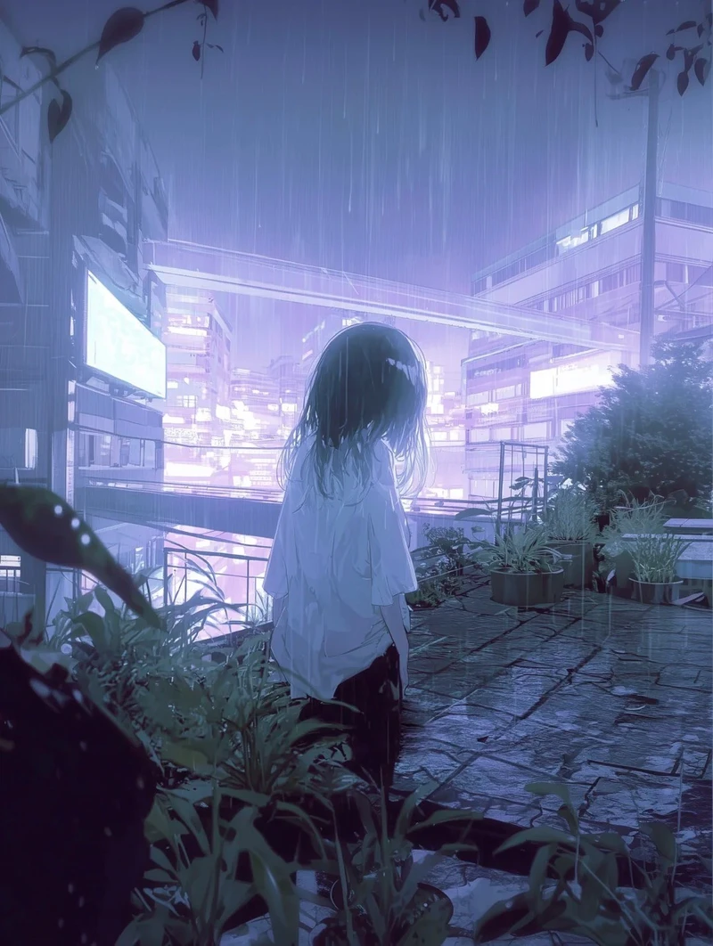 anime ảnh mưa buồn đẹp