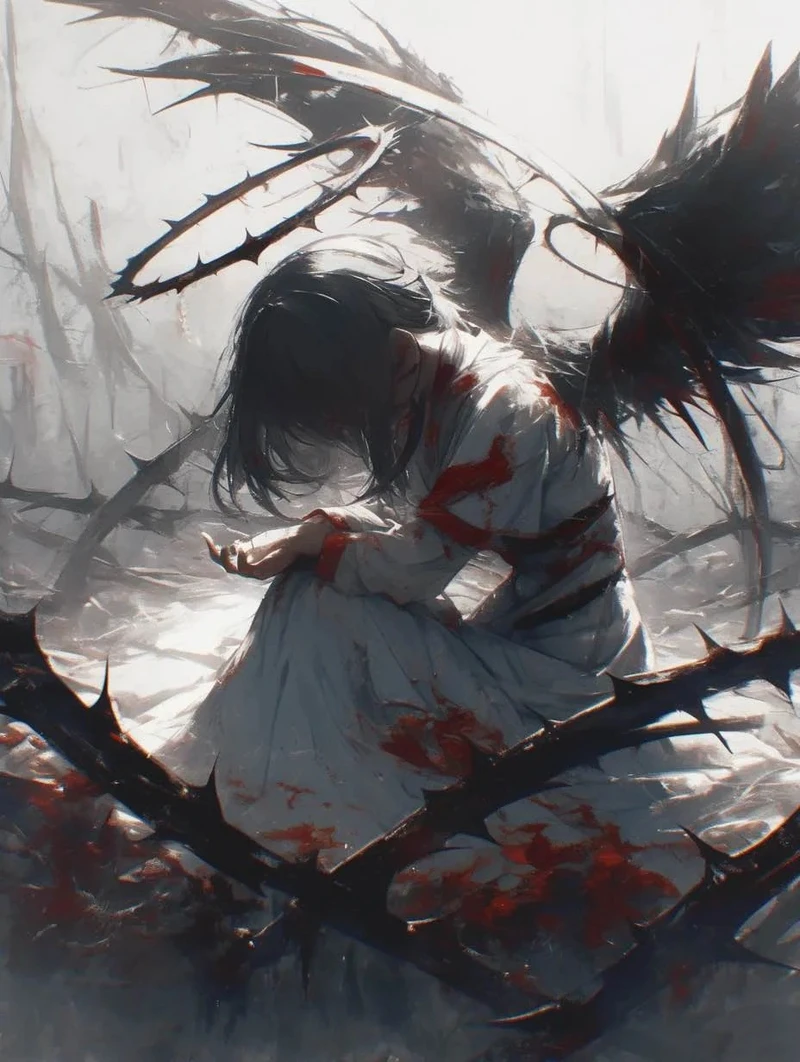 anime che mặt ảnh với đôi mắt buồn