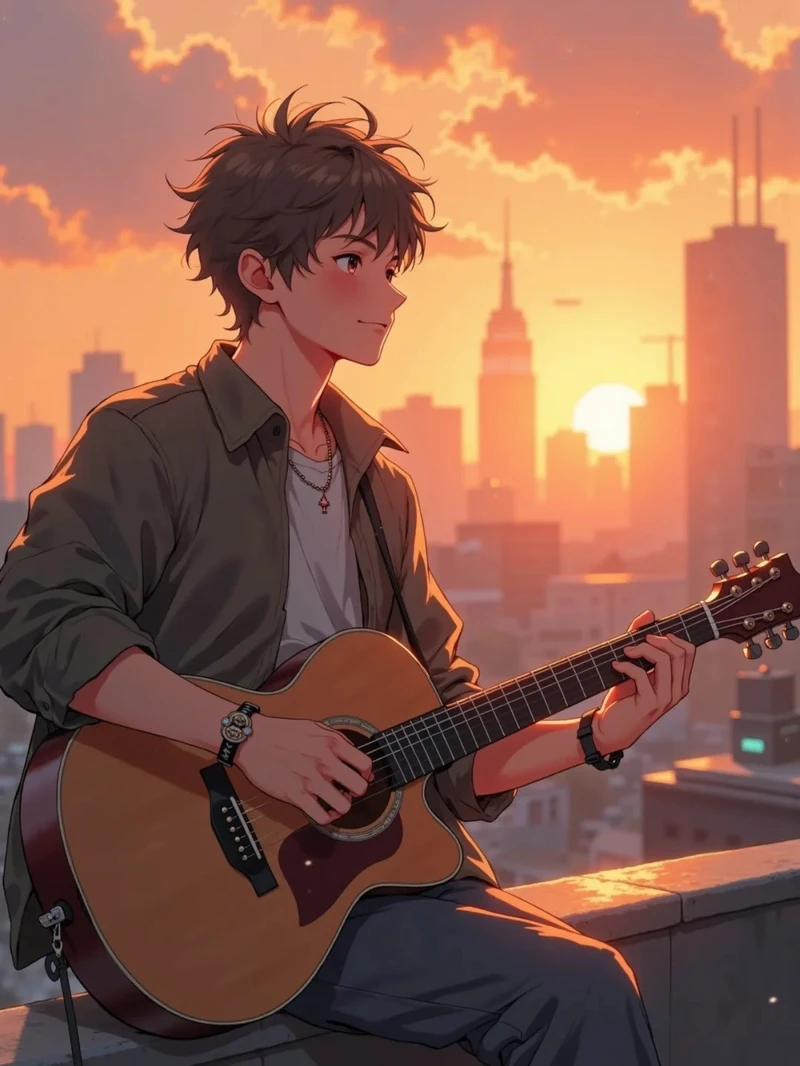 anime hoàng hôn ảnh nền máy tính