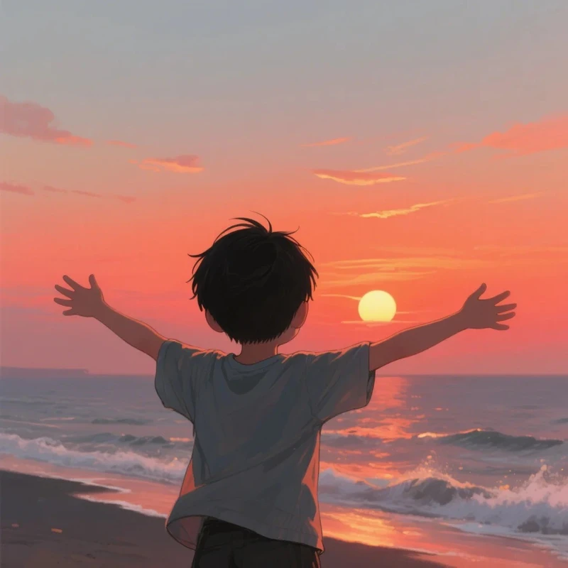anime hoàng hôn ảnh phong cảnh đẹp