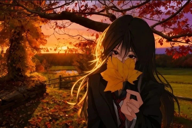 anime nữ buồn ảnh phong cách Nhật Bản