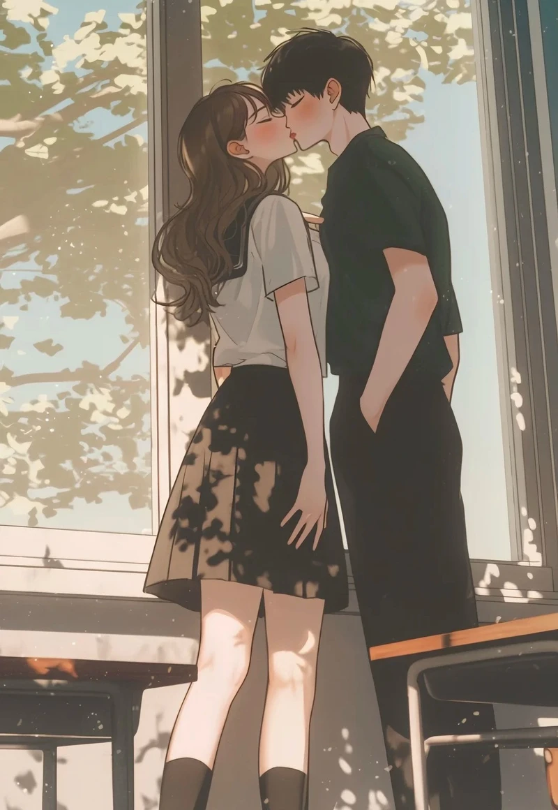 đáng yêu ảnh anime hôn nhau