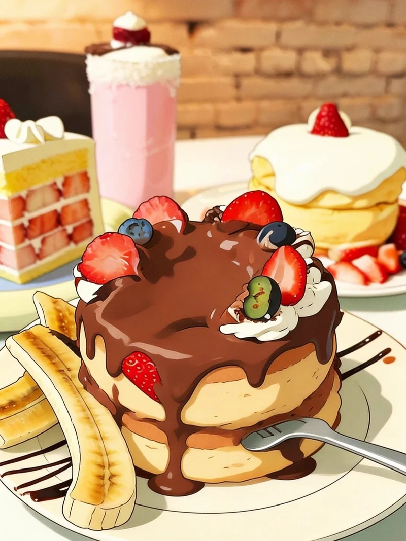 hình ảnh đồ ăn anime cute làm hình nền cực xinh
