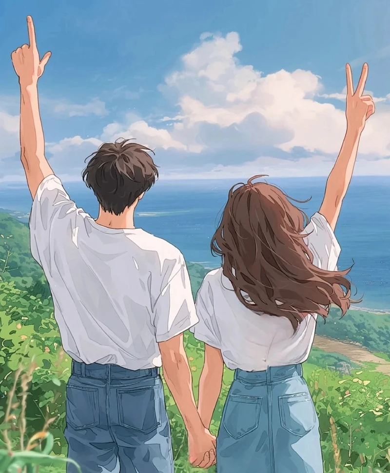 hình ảnh nắm tay anime dễ thương
