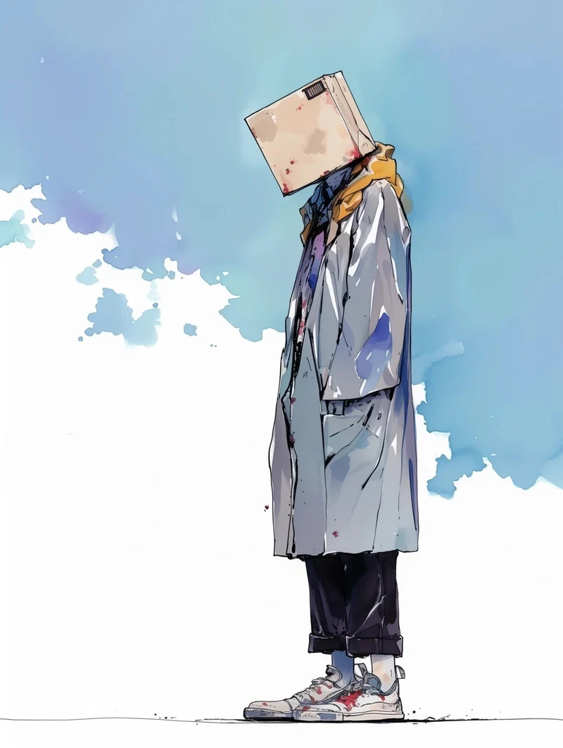 hình anime che mặt cô đơn