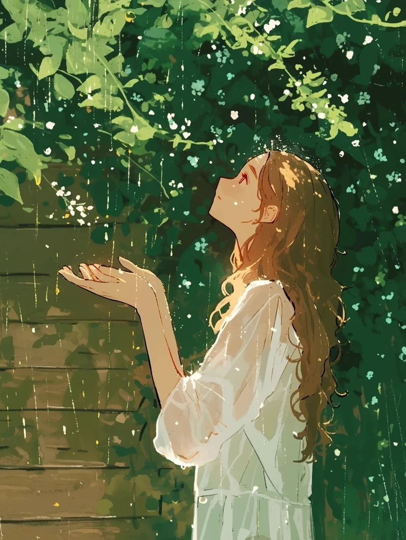 hình nền ảnh mưa buồn anime