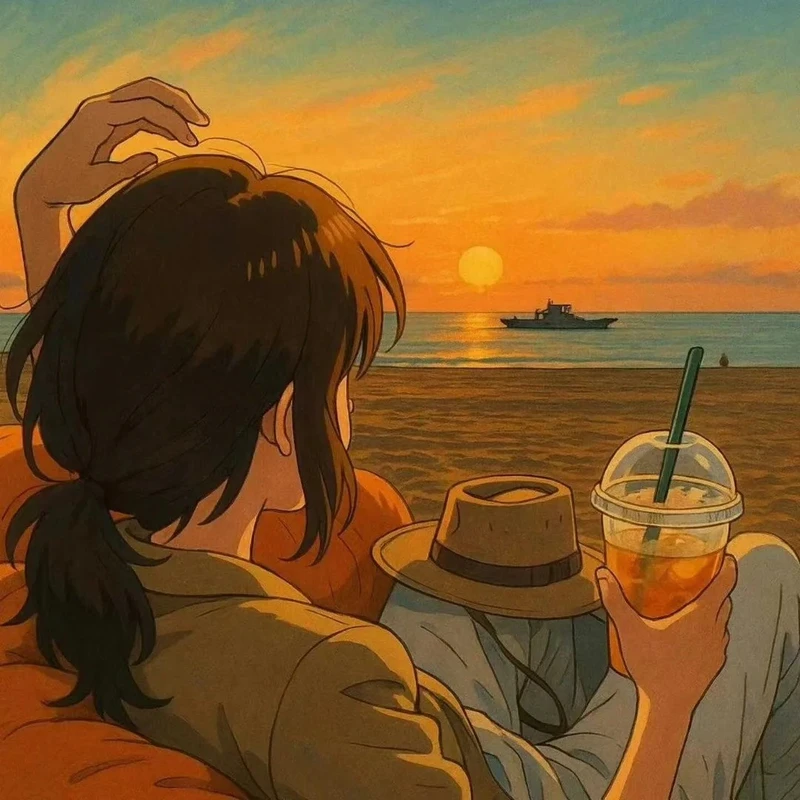 khung cảnh chiều tà ảnh hoàng hôn anime