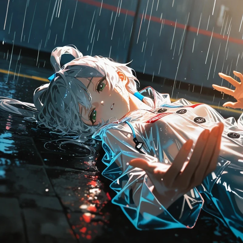mưa buồn anime ảnh nam cô đơn
