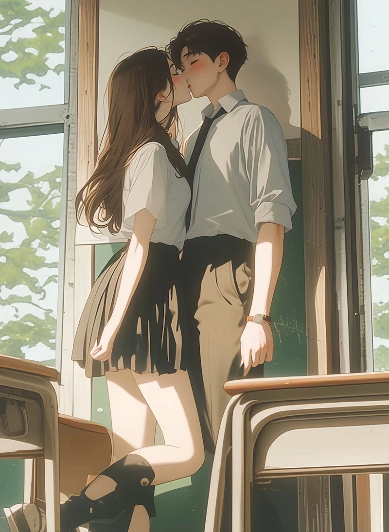 ngọt ngào ảnh anime hôn nhau cute