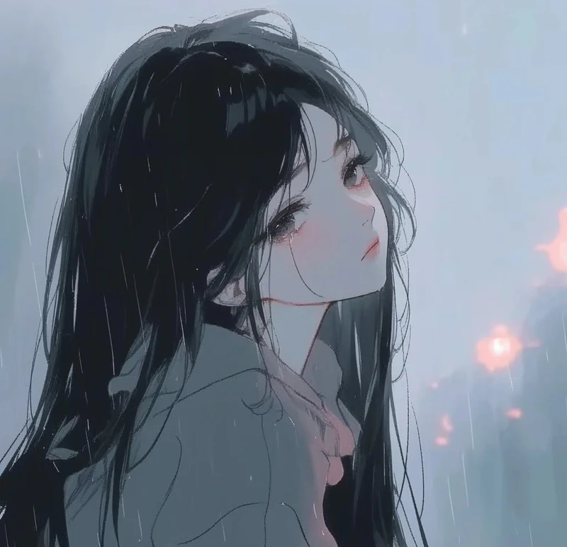 nữ buồn ảnh anime phong cách u sầu