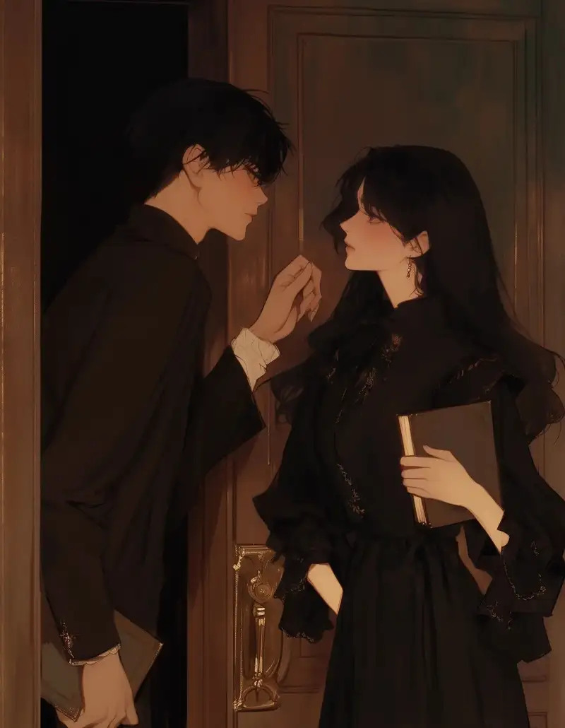 ảnh anime cặp đôi ôm nhau giữa trời tuyết