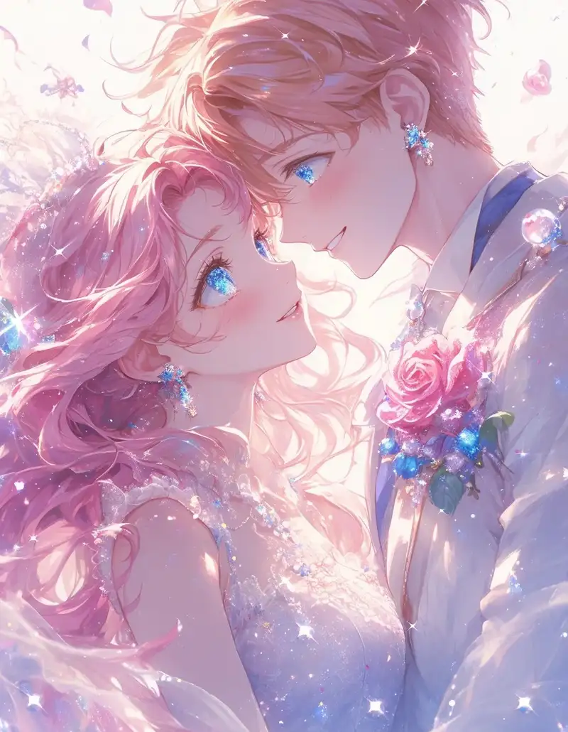 ảnh anime cặp đôi trong quán cà phê ấm áp