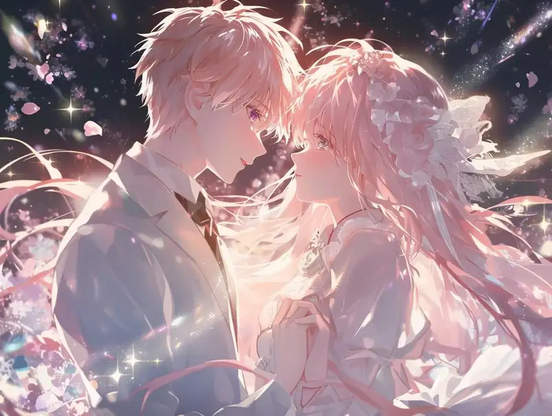 ảnh anime cặp đôi với nụ cười hạnh phúc