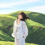 ảnh anime chill giữa khung cảnh thiên nhiên thơ mộng