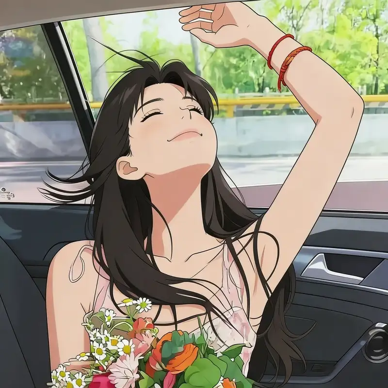 ảnh anime chill trong không gian xanh mát