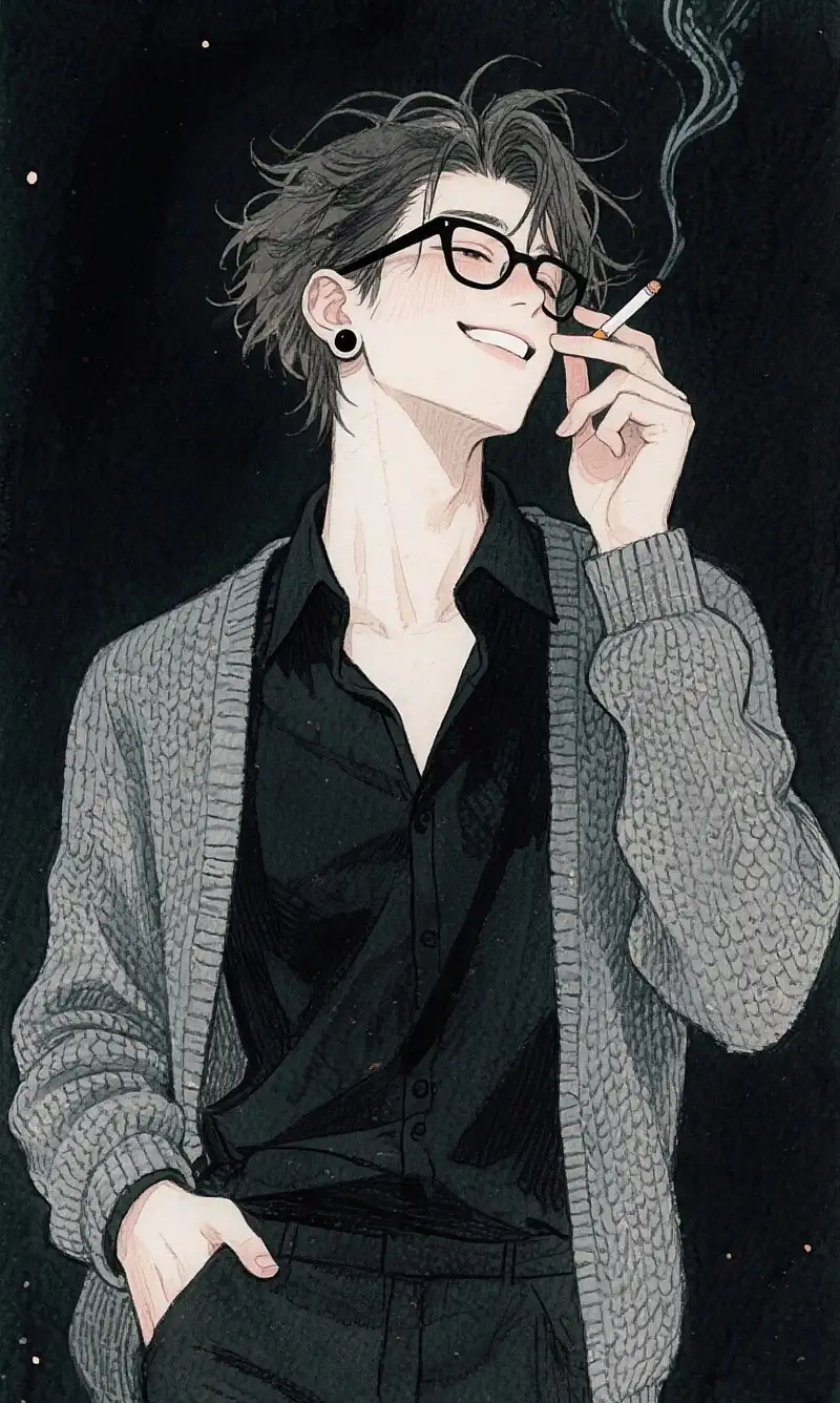 ảnh anime hút thuốc ấn tượng với thần thái lạnh