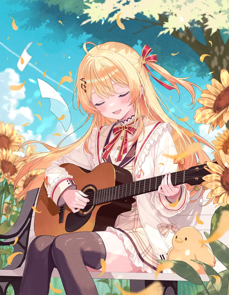 ảnh anime về hoa hướng dương