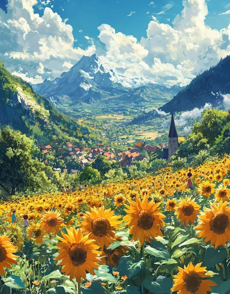 ảnh đẹp hoa hướng dương anime