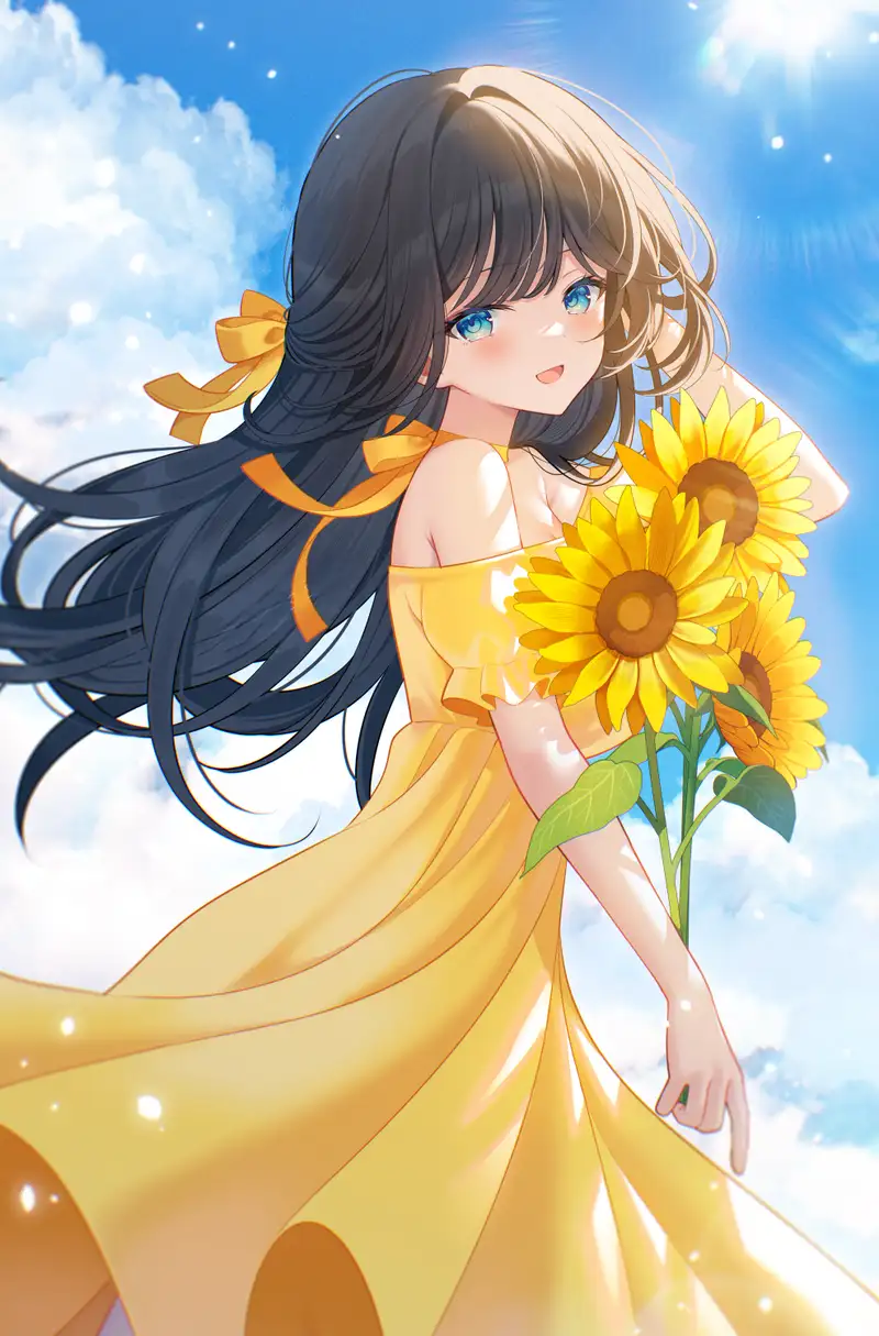 ảnh hoa hướng dương anime cho avatar đẹp