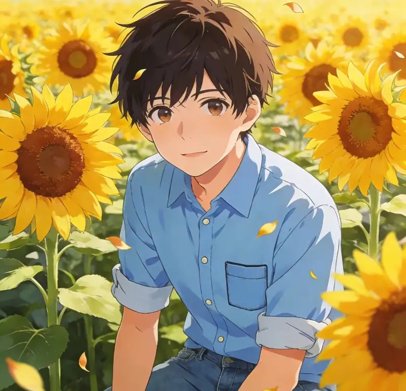 ảnh hoa hướng dương anime cho điện thoại