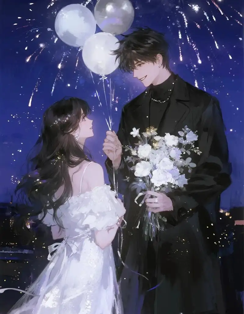 cute ảnh anime cặp đôi với màu sắc tươi sáng