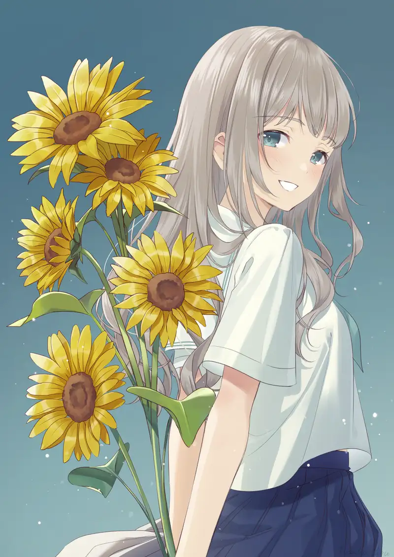hình đẹp ảnh hoa hướng dương anime