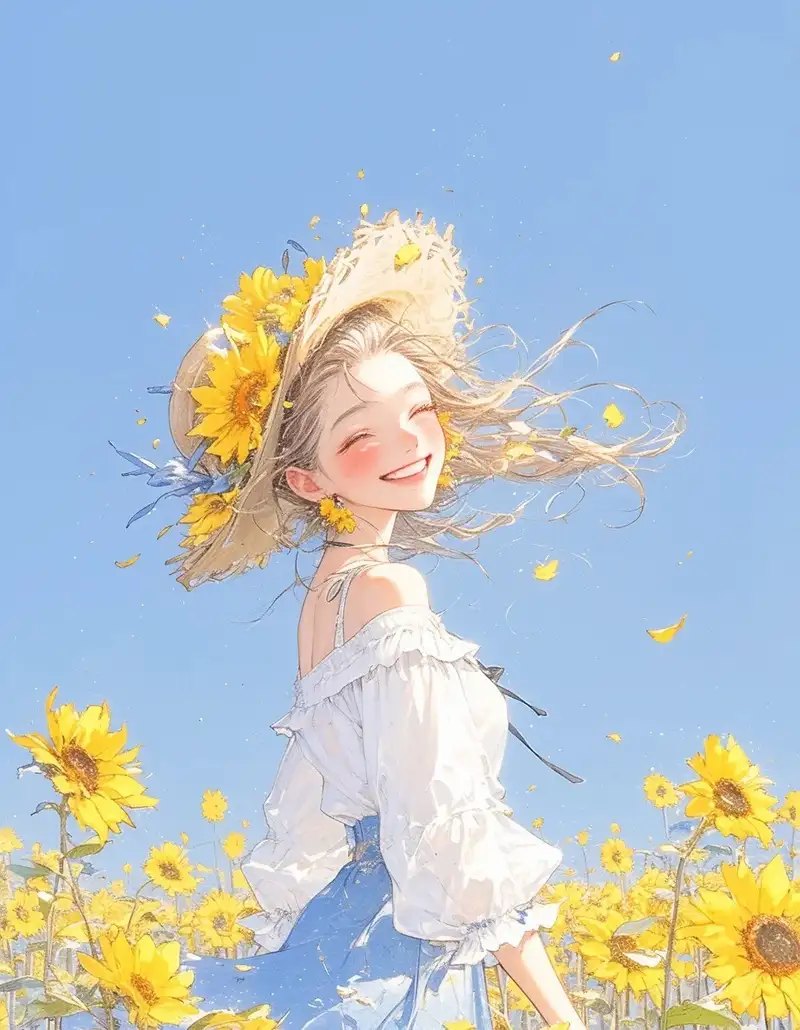 hình nền anime ảnh hoa hướng dương