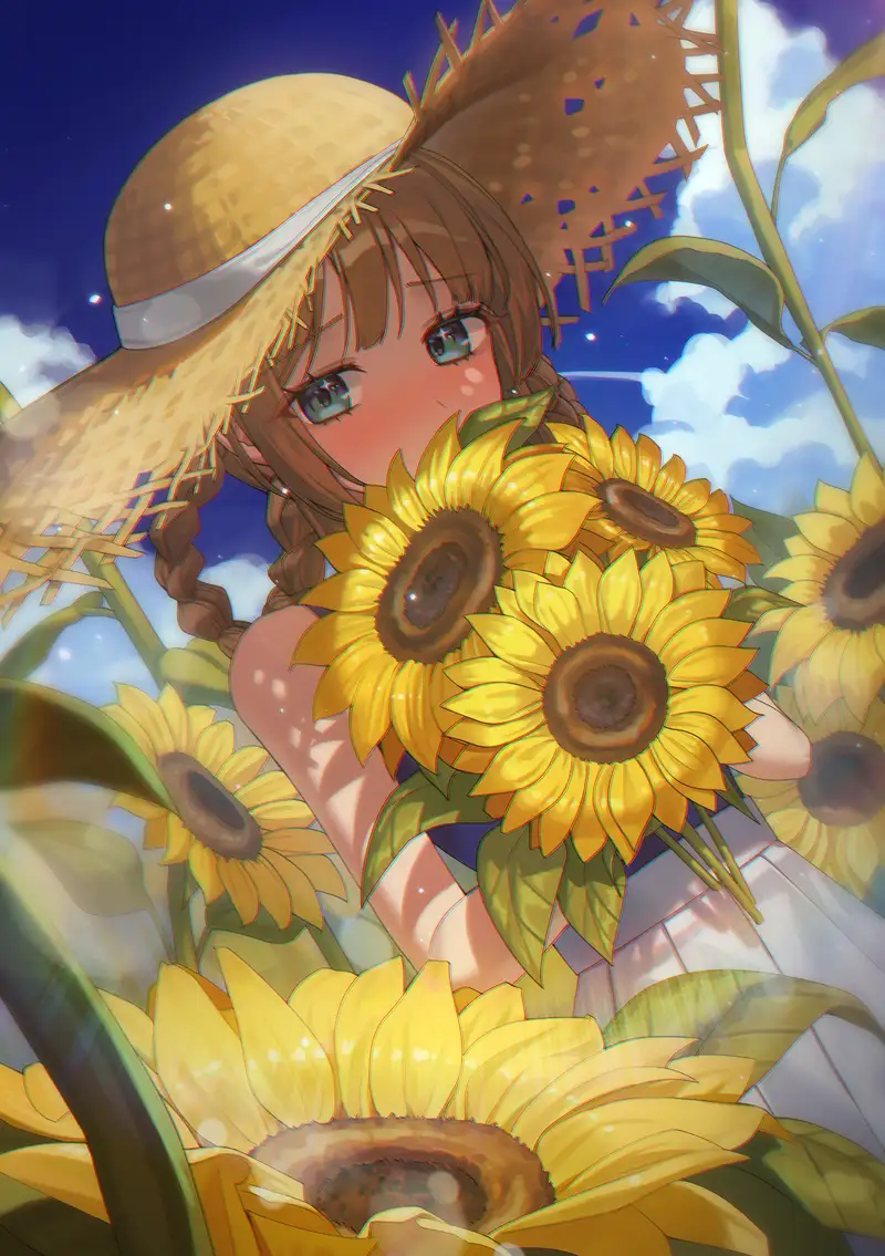 hình nền đẹp ảnh hoa hướng dương anime