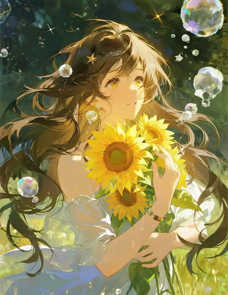 hoa hướng dương anime ảnh cực đẹp