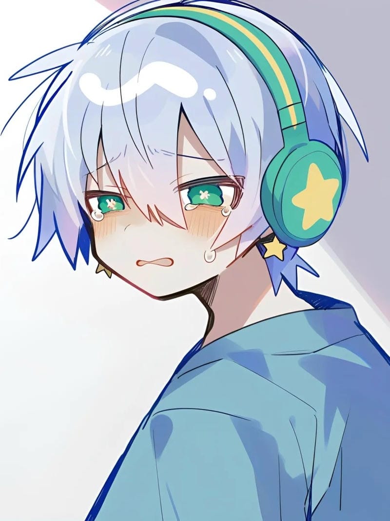Ảnh anime khóc giấu đi sự tổn thương thầm