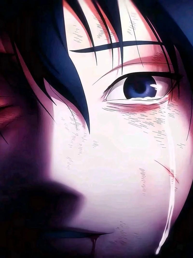Ảnh anime khóc giấu giếm nỗi niềm chua xót