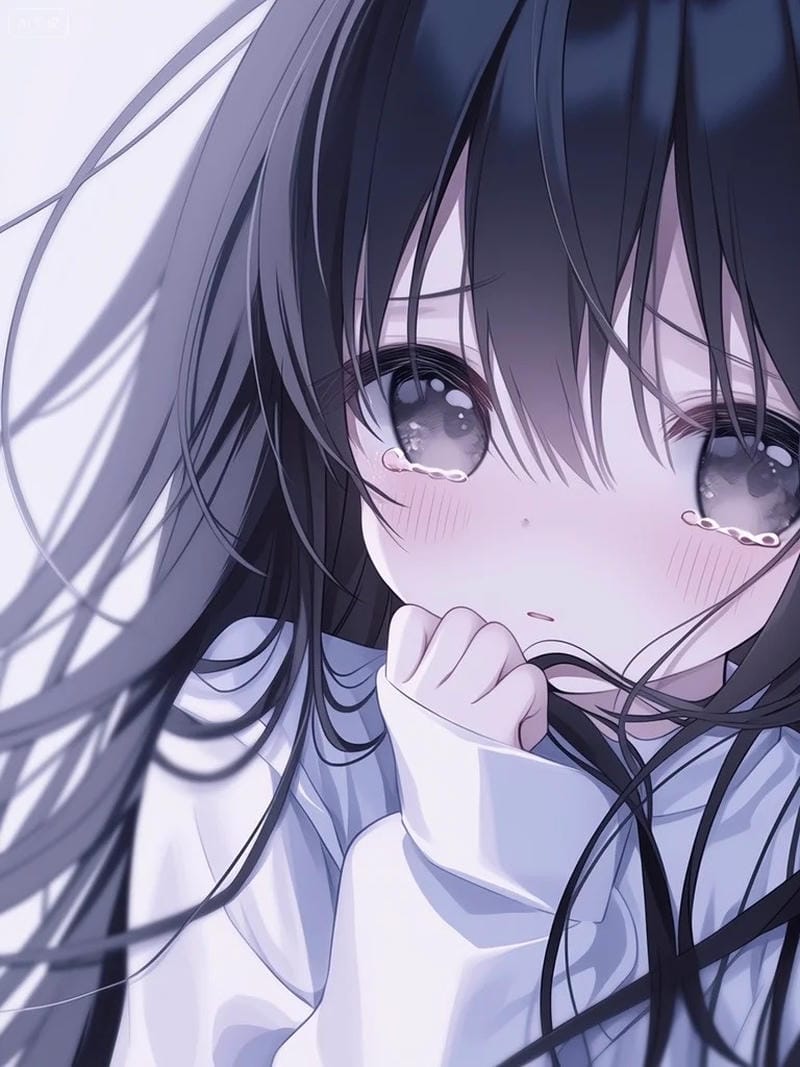 Ảnh anime khóc phô bày ánh mắt đượm buồn